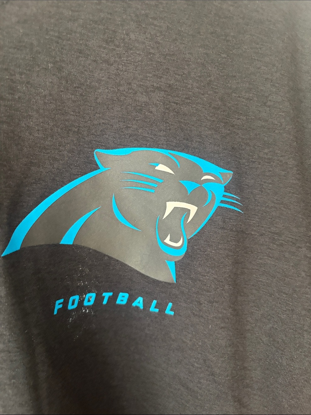 Nike Black Long-Sleeve Panthers Football Tee with Blue Logo - Picture 2 of 5